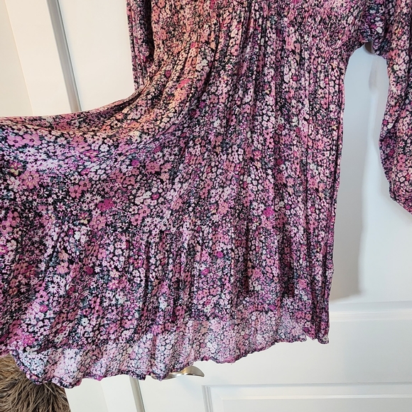 Flower print long sleeve tie back dress - Picture 3 of 7